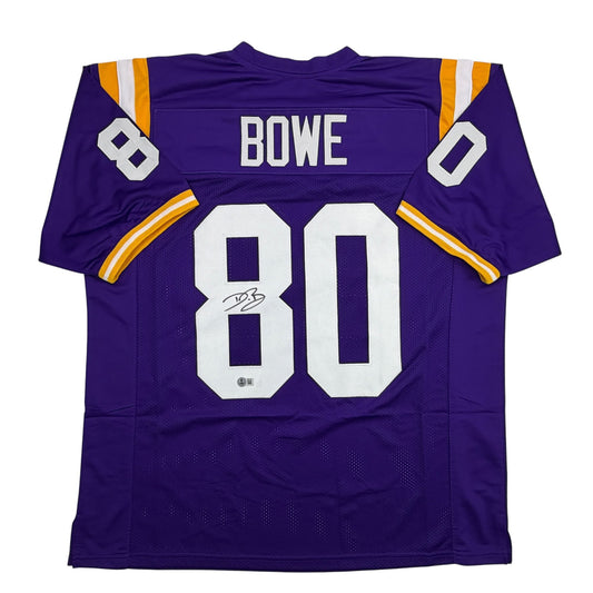 Autographed/Signed Dwayne Bowe LSU Purple College Football Jersey Beckett BAS COA