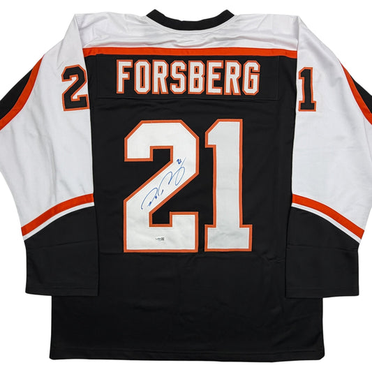 Autographed/Signed Peter Forsberg Philadelphia Black Hockey Jersey JSA COA