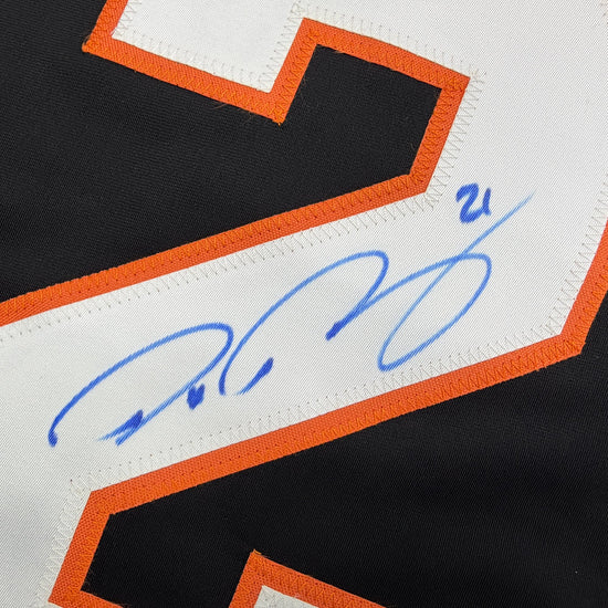 Autographed/Signed Peter Forsberg Philadelphia Black Hockey Jersey JSA COA