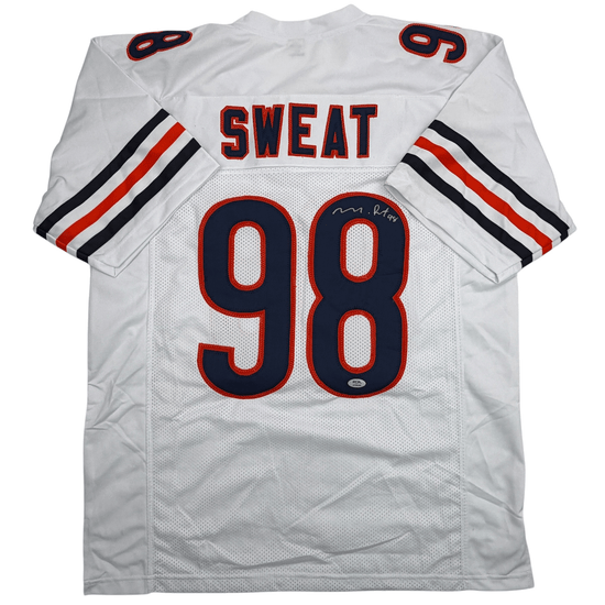 Autographed/Signed Montez Sweat Chicago White Football Jersey PSA/DNA COA