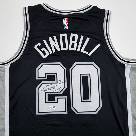 Autographed/Signed Manu Ginobili San Antonio Spurs Black Authentic Basketball Jersey JSA COA