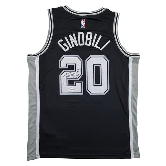 Autographed/Signed Manu Ginobili San Antonio Spurs Black Authentic Basketball Jersey JSA COA