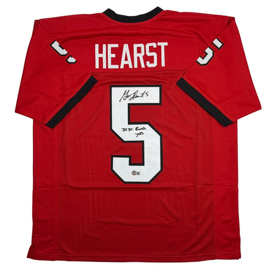 Autographed/Signed Garrison Hearst 3232 Yards Georgia Red College Football Jersey Beckett BAS COA