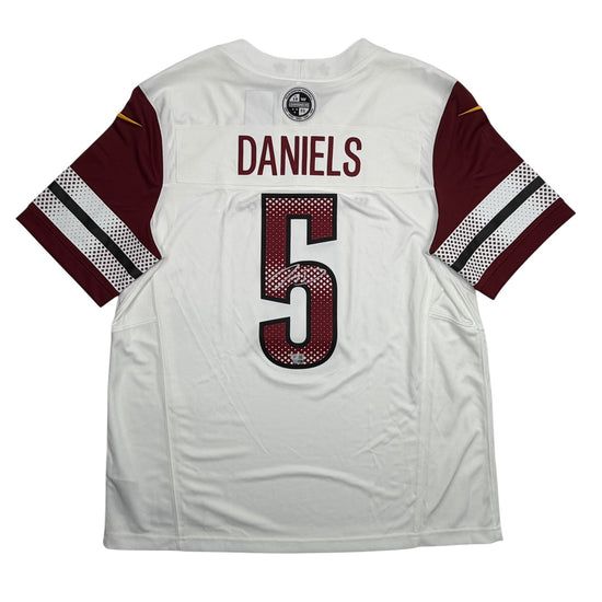 Autographed/Signed Jayden Daniels Washington Commanders White Authentic Football Jersey Fanatics COA