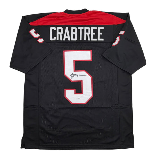 Autographed/Signed Michael Crabtree Texas Tech Black College Football Jersey JSA COA