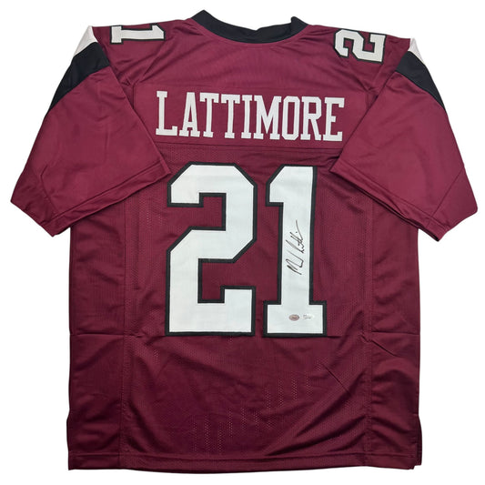 Autographed/Signed Marcus Lattimore South Carolina Maroon College Football Jersey JSA COA