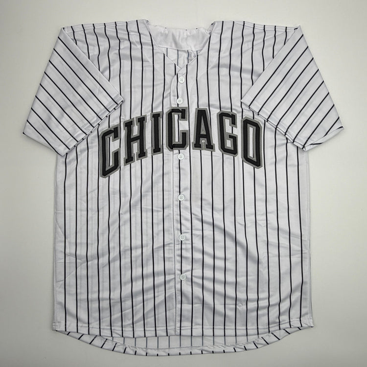 Autographed/Signed Colson Montgomery Chicago Pinstripe Baseball Jersey Beckett BAS COA