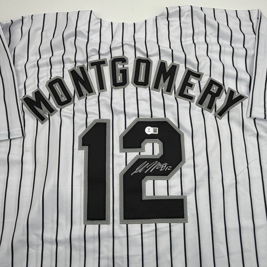Autographed/Signed Colson Montgomery Chicago Pinstripe Baseball Jersey Beckett BAS COA