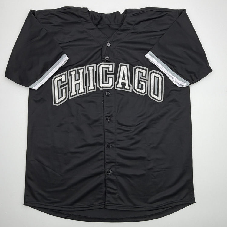 Autographed/Signed Colson Montgomery Chicago Black Baseball Jersey Beckett BAS COA
