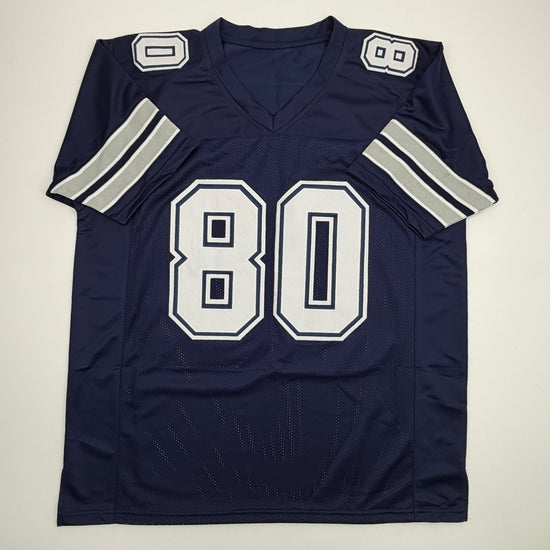 Autographed/Signed Tony Hill Dallas Blue Football Jersey JSA COA