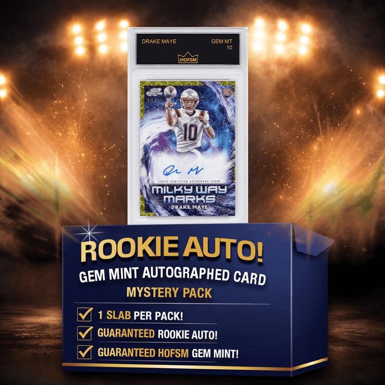 Autographed NFL Gem Mint Rookie Card Mystery Pack – HOFSM 10 Graded