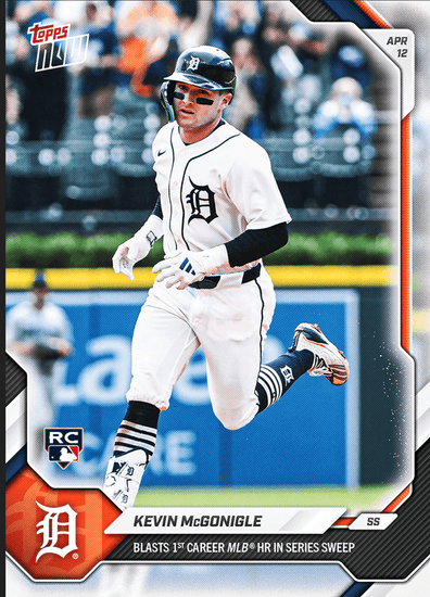 2026 Topps Now Kevin McGonigle #75 Blasts 1st Career MLB HR in Series Sweep Detriot Tigers Rookie RC Baseball Card