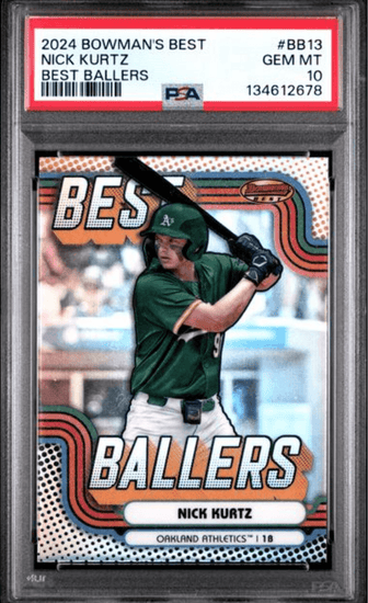 Graded 2024 Topps Bowmans Best Nick Kurtz #BB13 Best Ballers Rookie RC Baseball Card PSA 10 Gem Mint