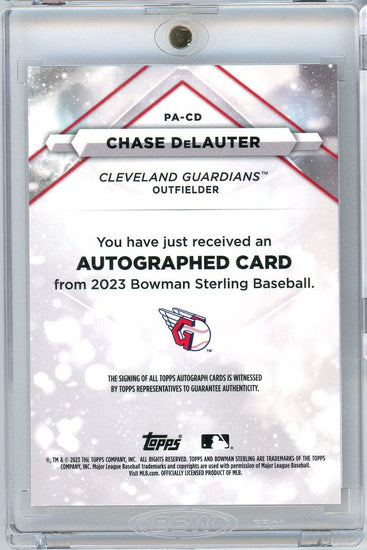  2023 Bowman Sterling Chase DeLauter #PACD Auto Rookie RC Baseball Card 