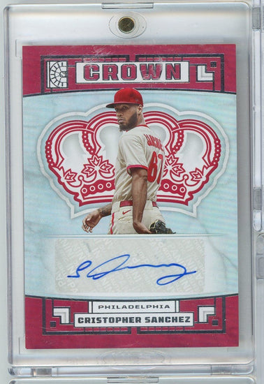  2022 Panini Capstone Cristopher Sanchez #CSZ Crown Auto Rookie RC Baseball Card 