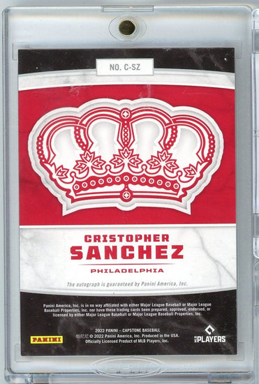  2022 Panini Capstone Cristopher Sanchez #CSZ Crown Auto Rookie RC Baseball Card 