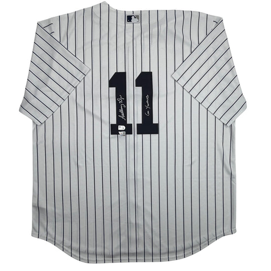 Autographed/Signed Anthony Volpe New York Yankees Pinstripe Authentic Baseball Jersey Fanatics & MLB COA