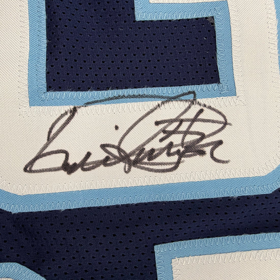 Autographed/Signed Derrick Henry Rookie Navy Blue Football Jersey Beckett BAS COA