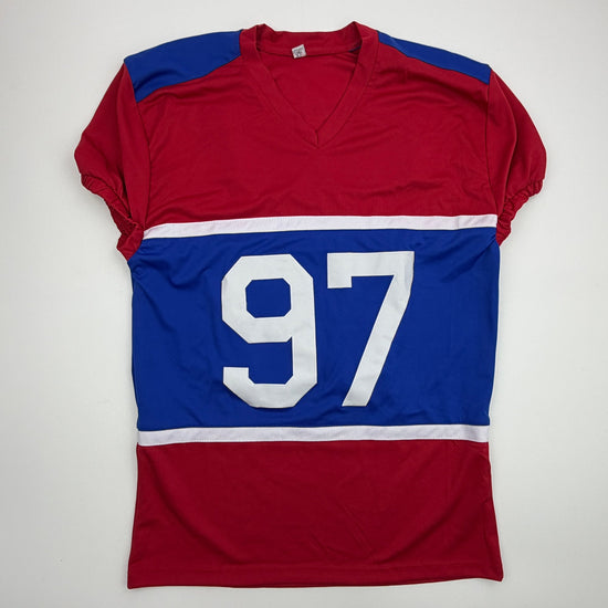 Autographed/Signed Dexter Lawrence II New York Retro Century Red Pro Cut Football Jersey Beckett BAS COA