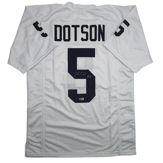 Autographed/Signed Jahan Dotson Penn State White College Football Jersey Beckett BAS COA