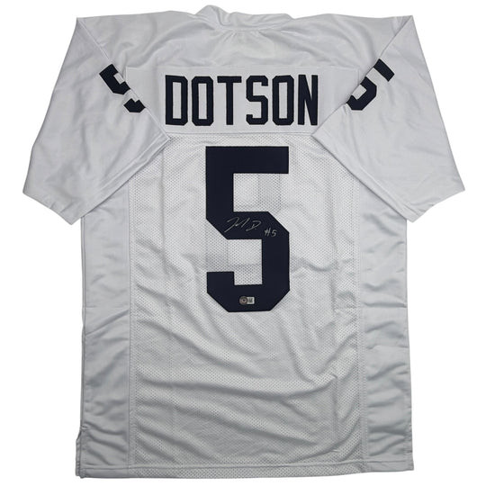 Autographed/Signed Jahan Dotson Penn State White College Football Jersey Beckett BAS COA