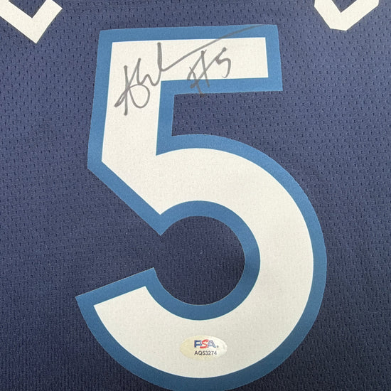 Autographed/Signed Anthony Edwards Minnesota Timberwolves Blue #5 Authentic Basketball Jersey PSA/DNA COA