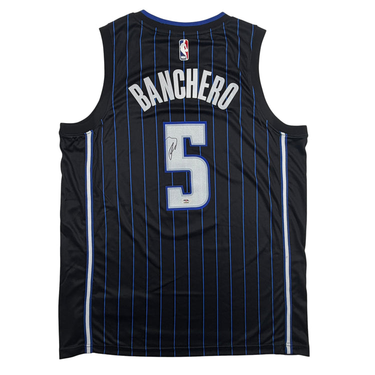 Autographed/Signed Paolo Banchero Orlando Magic Black Authentic Basketball Jersey PSA/DNA COA