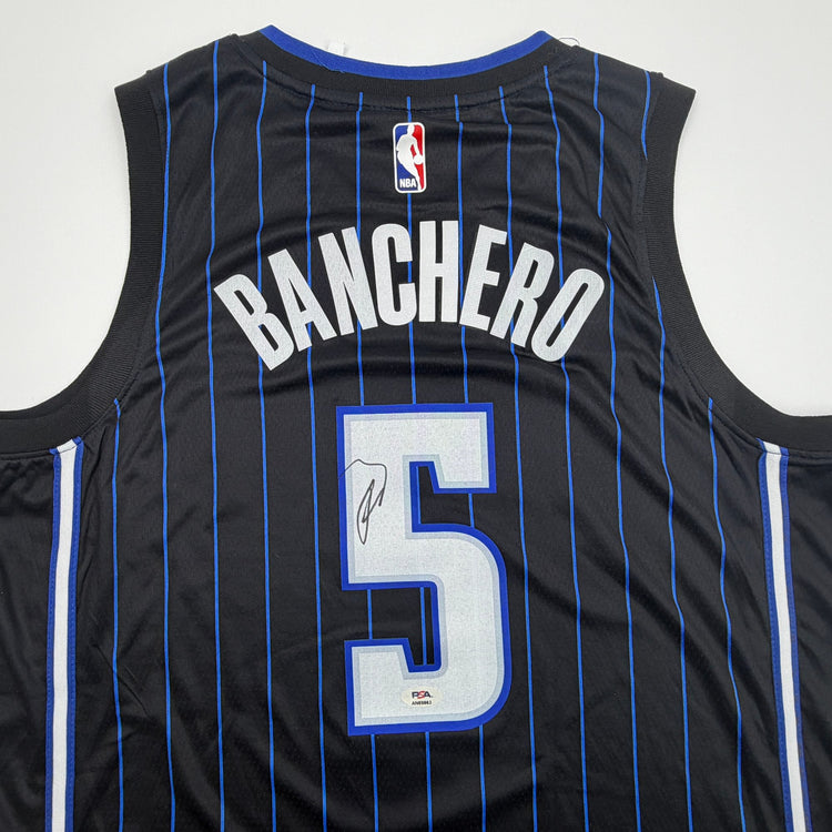 Autographed/Signed Paolo Banchero Orlando Magic Black Authentic Basketball Jersey PSA/DNA COA