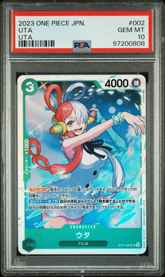 Graded 2023 One Piece JP UTA #002 Japanese Starter Deck ST11 Trading Card Game PSA 10 Gem Mint