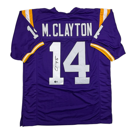 Autographed/Signed Michael Clayton LSU Purple College Football Jersey JSA COA