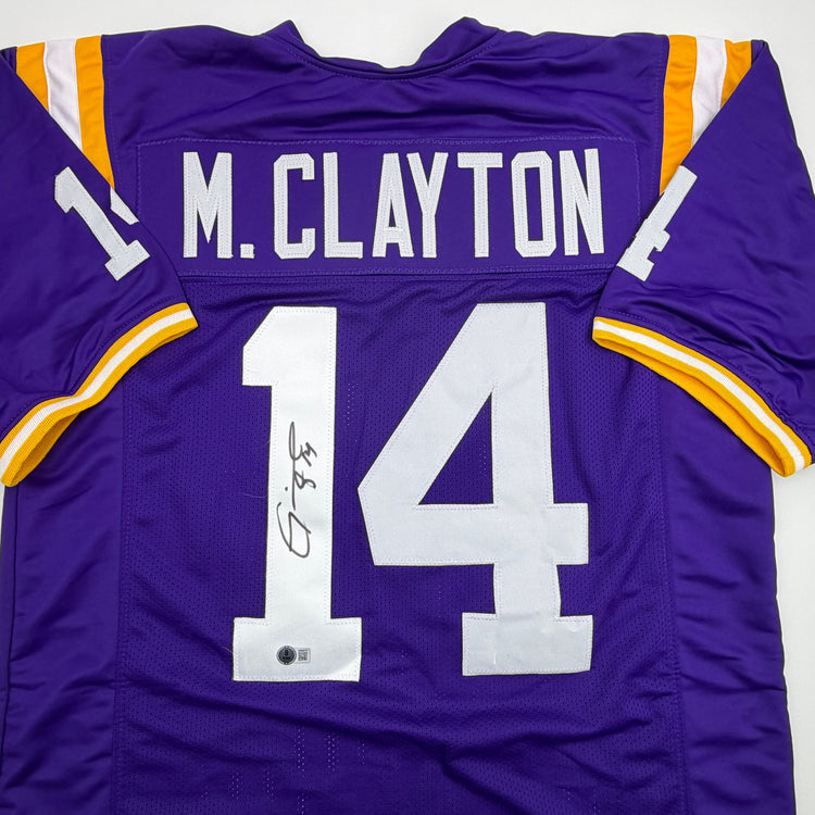 Autographed/Signed Michael Clayton LSU Purple College Football Jersey JSA COA