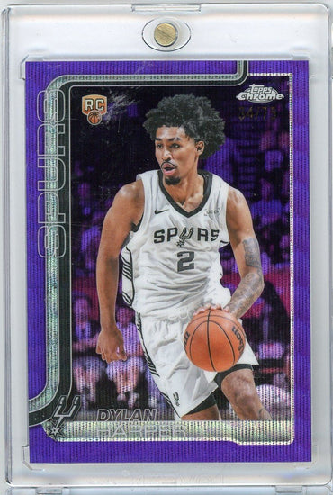  2025 Topps Chrome Dylan Harper #252 /75 Purple Wave Refractor Rookie RC Basketball Card 