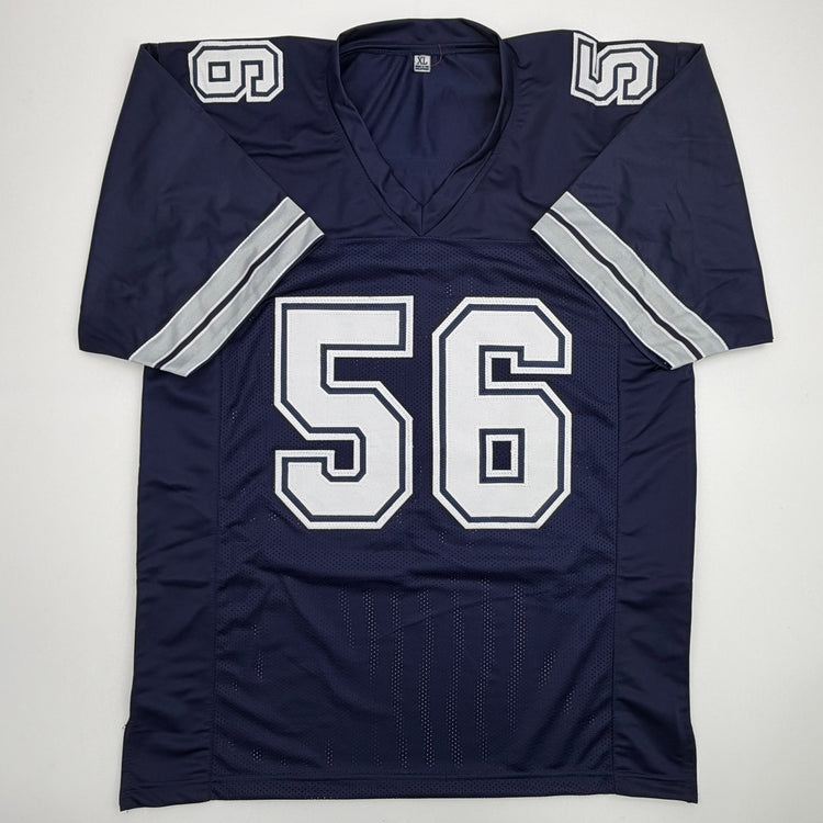 Autographed/Signed Thomas Henderson Dallas Blue Football Jersey JSA COA