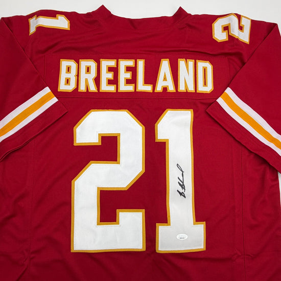Autographed/Signed Bashaud Breeland Kansas City Red Football Jersey JSA COA