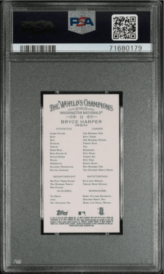 Graded 2102 Topps Allen & Ginter Bryce Harper #12 Mini Rookie RC Baseball Card PSA 10 Gem Mint