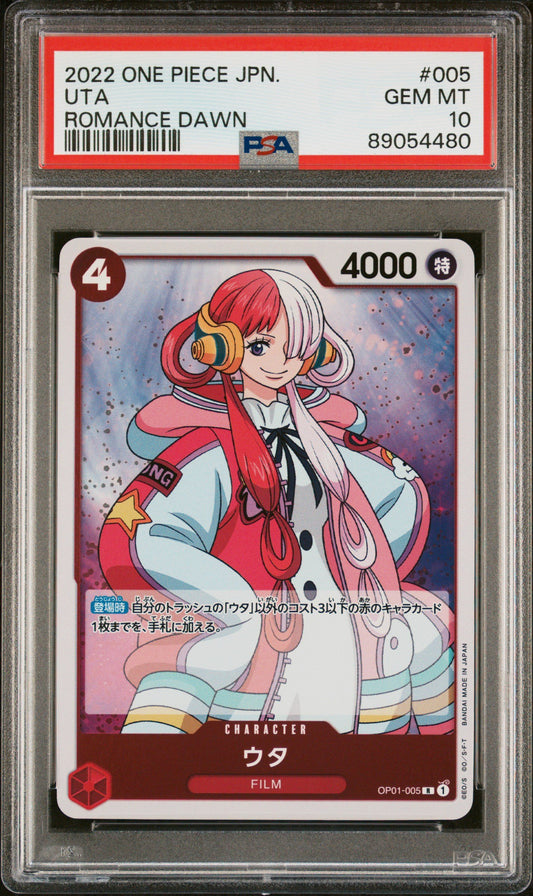 Graded 2022 One Piece Japanese UTA #005 Romance Dawn OP01 Trading Card Game PSA 10 Gem Mint