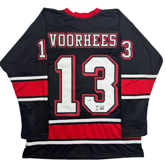 Autographed/Signed Kane Hodder Jason Voorhees Friday The 13th Black Movie Jersey JSA COA