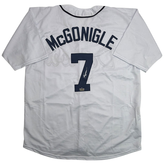 Facsimile Autographed Kevin McGonigle Detroit White Reprint Laser Auto Baseball Jersey Size Men's XL