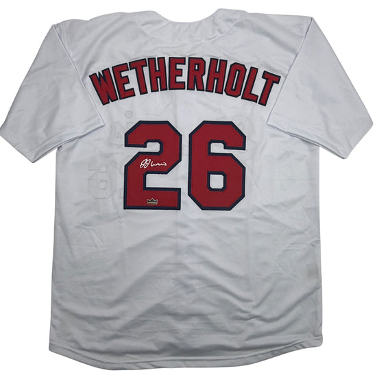 Facsimile Autographed JJ Wetherholt St. Louis White Reprint Laser Auto Baseball Jersey Size Men's XL
