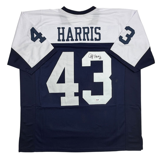 Autographed/Signed Cliff Harris Dallas Thanksgiving Day Football Jersey PSA/DNA COA