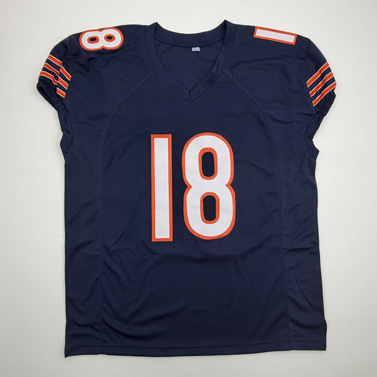 Autographed/Signed Caleb Williams Chicago Blue Pro Cut Football Jersey PSA/DNA COA