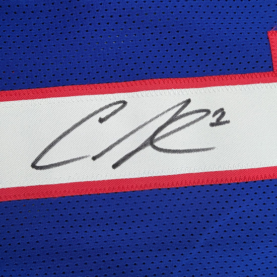 Autographed/Signed Curtis Samuel Buffalo Blue Football Jersey Beckett BAS COA