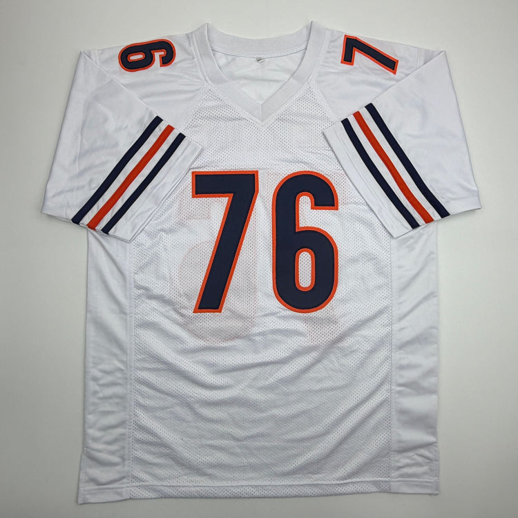Autographed/Signed Teven Jenkins Chicago White Football Jersey Beckett BAS COA