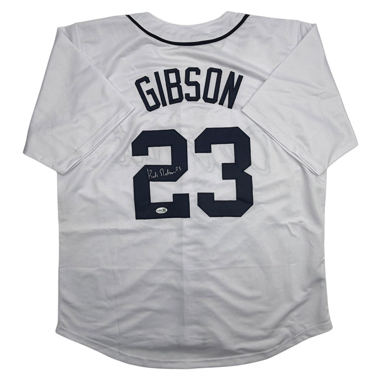 Autographed/Signed Kirk Gibson Detroit White Baseball Jersey JSA COA