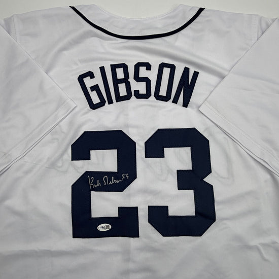 Autographed/Signed Kirk Gibson Detroit White Baseball Jersey JSA COA