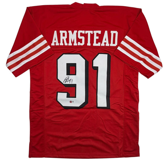 Autographed/Signed Arik Armstead San Francisco Red Alternate Football Jersey Pristine PA COA