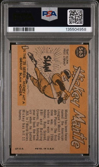 Graded 1960 Topps Mickey Mantle #563 All Star Baseball Card PSA 2 Good