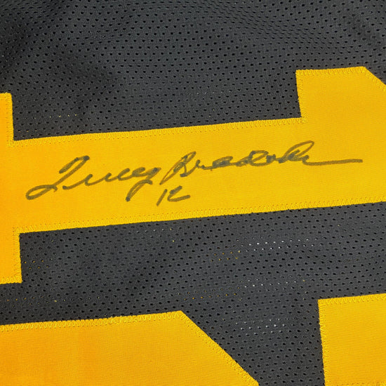 Autographed/Signed Terry Bradshaw Pittsburgh Black Color Rush Football Jersey Beckett BAS COA