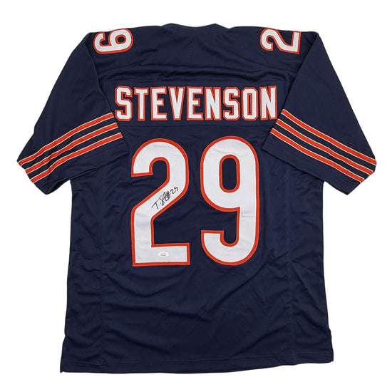 Autographed/Signed Tyrique Stevenson Chicago Blue Football Jersey JSA COA