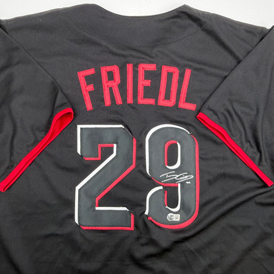 Autographed/Signed TJ Friedl Cincinnati Black City Connect Baseball Jersey Beckett BAS COA